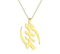 Hao Wu Xuan African Symbol Pendant Necklaces For Women Man Gold Color Stainless Steel Adinkra Gye Nyame Ethnic Ghanaian Jewelry
