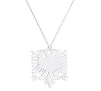 Hao Wu Xuan Albania Eagle Pendant Necklace Coat of Arms Double Headed Eagle Necklace Ethnic Stainless Steel Gifts for Women Men