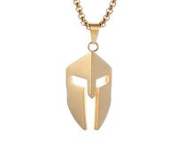 Hao Wu Xuan Ancient Greece Victory Ares Spartan Helmet Necklace Stainless Steel Spartan Warrior Pendant Men's Hip Hop Punk Jewelry Gift