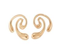 Hao Wu Xuan Annular Irregular Smooth Stud Earring for Women Girls Goth Hlow Geometric Piercing Earring Jewelry Steampunk