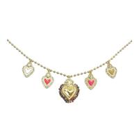 Hao Wu Xuan Beads Sacred Heart Amulet Pendant NecklaceGod Crown Chain Necklaces Christian Mexican holic Women Jewelry