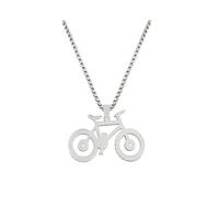 Hao Wu Xuan Bicycle Pendant Necklace for Women Man Silver Color Choker Stainless Steel Pendant Necklace Engagement Jewelry Accessories Gift