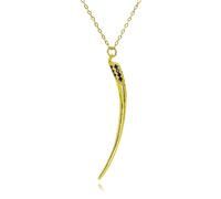 Hao Wu Xuan Black Ivory Horn Charms for Necklace Bracelets Earrings Enamel Gold Colored Tusk Lucky Pendant DIY Jewelry Accessories