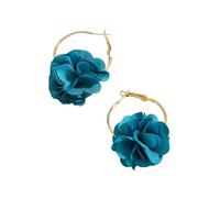 Hao Wu Xuan Bohemia Fashion Flower Hoop Earrings For Women Multilayer Stereoscopic Petal Circle Earrings Summer Vacation Beach Charm Jewelry