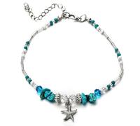 Hao Wu Xuan Bohemian Vintage Shell Beads Starfish Sea Turtle Anklets Multi Layer Anklet Leg Bracelet Handmade Jewelry For Women