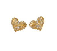 Hao Wu Xuan Boho Love Heart Mix Color Lava Earrings INS Gold Plated Hypoallergenic Stainless Steel Runaway Jewelry for Women