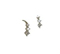Hao Wu Xuan Bright Zircon Earrings Light Luxury Earrings Small Circle Crystals Earrings with Cubic Gril Jewelry Gifts
