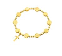 Hao Wu Xuan Catholic Coss Bead Bracelets for Women, Jesus Round Card Religions Jewelry