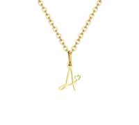 Hao Wu Xuan Charms Heart Initial Necklaces for Women, Letter Pendant Necklace, 26 Capital A-Z Stainless Steel Jewelry 16"-24"