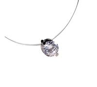 Hao Wu Xuan Choker Invisible Fish Line Crystal Necklace Pendants Neck Zircon Women Clavicle Chain Lady Feminino Collar