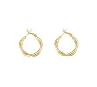 Hao Wu Xuan Circle Twine Twists Hoop Earring for Women Simple Temperament Hyperbole Gold Color Geometric Ear Jewelry Gift