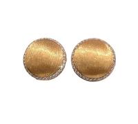 Hao Wu Xuan Classic high-end wire drawing inlaid diamond round earrings for women retro design in earings stud banquet jewelry