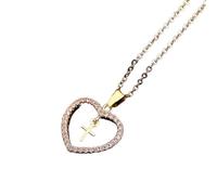 Hao Wu Xuan Classic Love Cross Pendant Exquisite Personality Colorful Heart-shaped Girl Versatile Clavicle Chain Lucky Jesus Gift