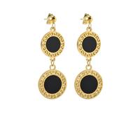 Hao Wu Xuan Classic Roman Numeral Black White Shell Stainless Steel Stud Earrings For Women Luxury Earrings 2023 Trend Jewelry