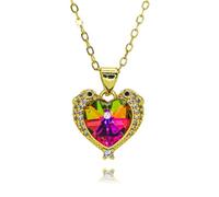 Hao Wu Xuan Clear Heart Charms for Necklace Bracelets Earrings Gold Love Pendant DIY Jewelry Making Accessories Lover Gifts