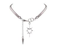 Hao Wu Xuan Collares Para Mujer Snake Bone Chain Thorns Silver Heart Necklace Choker Necklaces for Ladies Girl Items