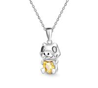 Hao Wu Xuan Creative Cartoon Little Crocodile Heart Shaped Crystal Pendant Necklace for Women Cute Girl Party Jewelry Romantic Birthday Gift