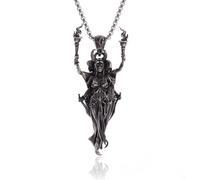 Hao Wu Xuan Creative Fashion Punk Three Female Warrior Men's Necklace Personality Charm Trend Casual Jewelry Accessories Gift for Women