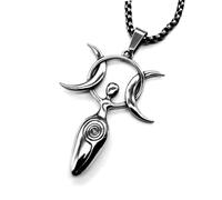 Hao Wu Xuan Creative Neos Moon Goddess Necklaces Men Women Stainless Steel Pendant Talisman Greek Mythology Gaia Jewelry