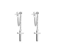 Hao Wu Xuan Cross Long Tassel Drop Earrings For Women Simple Heart Butterfly Ear Line Chain Dangle Female Brinco Party Jewelry Gift