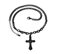 Hao Wu Xuan Cross Pendant Necklace for Men,Stainless Steel Binding Cross Collars, Faith Prayer Jewelry Gift