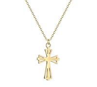 Hao Wu Xuan Cross Pendant Stainless Steel Necklace for Women Men Chain Necklaces Jewelry Gift