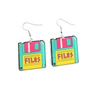 Hao Wu Xuan Cube Game Console Radio Earrings for Women Cute Back To 80 90's Ear Rings Party Jewelry