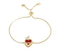 Hao Wu Xuan Cubic Zircon Red Sacred Heart Bracelets Adjustable Chain Bracelet For Women Men Party Jewelry Design