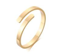 Hao Wu Xuan Custom Engrave Promise Ring for Women Stainless Steel Tiny Open Two Name Initial Personalized Ring 2mm Thin Gifts