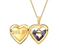 Hao Wu Xuan Custom Locket Heart Pendant Necklace Women Photo Picture Engraved Stainless Steel Jewelry Mom Girlfriend Valentine's Day Gift