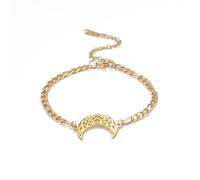 Hao Wu Xuan Cute Animal Paw Moon Stainless Steel Bracelet For Women Man Friend Birthday Jewelry Gifts