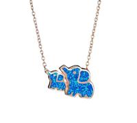 Hao Wu Xuan Cute Elephant Mom and Elephant Baby Animal Pendant Necklace For Women Accessories Girl Gift Fashion Imitation Opal Necklace