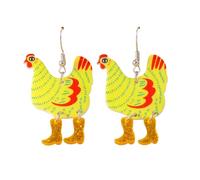 Hao Wu Xuan Cute Funny Easter Chicken Hen Earrings for Women Girls Dangle Earrings Jewelry Birthday Party Gifts