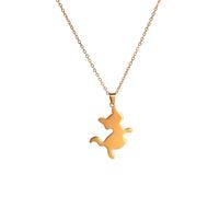 Hao Wu Xuan Dancing Pendant Necklace Stainless Steel Necklace For Women Lover's Engagement Gold Color Jewelry Girls Gift