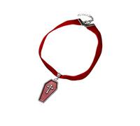 Hao Wu Xuan Dark Gothic Retro Two-Color Death Cross Red Blood Coffin Pendant Velvet Necklace Women's Party Jewelry Gift