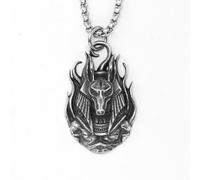 Hao Wu Xuan Death Anubis Necklaces Egyptian Myth Pendants 316L Stainless Steel Men Chain Punk Rock Rap for Male Jewelry Gift