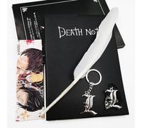 Hao Wu Xuan Death Note Cosplay Set with L Pendant Necklaces and Notebook, 4-Piece Anime Costume Accessories