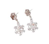 Hao Wu Xuan Delicate Crystal Y2K Star Drop Earrings for Women Girl Snowfake Dangle Earrings Wedding Party Jewelry Gifts