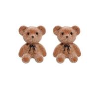 Hao Wu Xuan Designe Cute Flocking Plush Rabbit Stud Earrings for Women Vintage Brown Animal Bear Earring Punk Jewelry Girls Gift