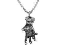 Hao Wu Xuan Devil's Hand Necklace Stainless Steel Zombie Bandage Hands Punk Rock Men Pendant Chain Retro for Friend Biker Party Jewelry Gift