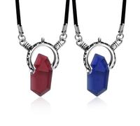 Hao Wu Xuan Dmc Devil May Cry 5 Dante Pendant Necklace Red Blue Gem Cosplay Necklaces Long Rope Chain Vintage Gifts for Men