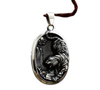 Hao Wu Xuan Domineering Animal Tiger Necklace Pendant For Men Creative Design Round Detailed High Polished