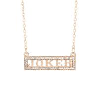 Hao Wu Xuan dongsheng Necklace Crystal Heart Pendant Jewelry Joker Golden Letters Necklace Valentine's day Gifts
