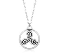 Hao Wu Xuan dongsheng Outlander Antique Holy Trinity Symbol Celtic Border Knot Cross Triskele Scottish Irish Friendship Pendant Necklace