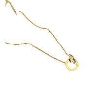 Hao Wu Xuan Double ring necklace for female niche design, interlocking Roman numerals collarbone chain, internet famous class