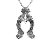 Hao Wu Xuan Eagle Totem Pendant Men Necklace 316L Stainless Steel Wild Hawk Wings Chain Rock Punk Party for Friend Male Jewelry