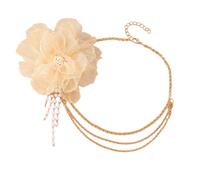 Hao Wu Xuan Elegant Handmade Big Flower Choker Necklaces for Women Chain Necklace Wedding Party Jewelry Gifts
