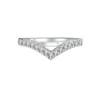 Hao Wu Xuan Elegant Luxury Silver Color Simple Arrow Shape Stackable Exquisite Finger Rings for Women Wedding Jewelry Gifts