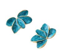 Hao Wu Xuan Enamel Petal Flower Red Drop Earrings for Women Yellow Blue Green Drops Oil Flower Earrings Fashion Jewelry Gifts