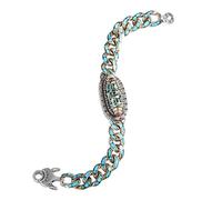 Hao Wu Xuan Ethnic style r inlaid Nine Eyed Tianzhu bracelet for men's fashion vintage blue enamel bangles banquet jewelry